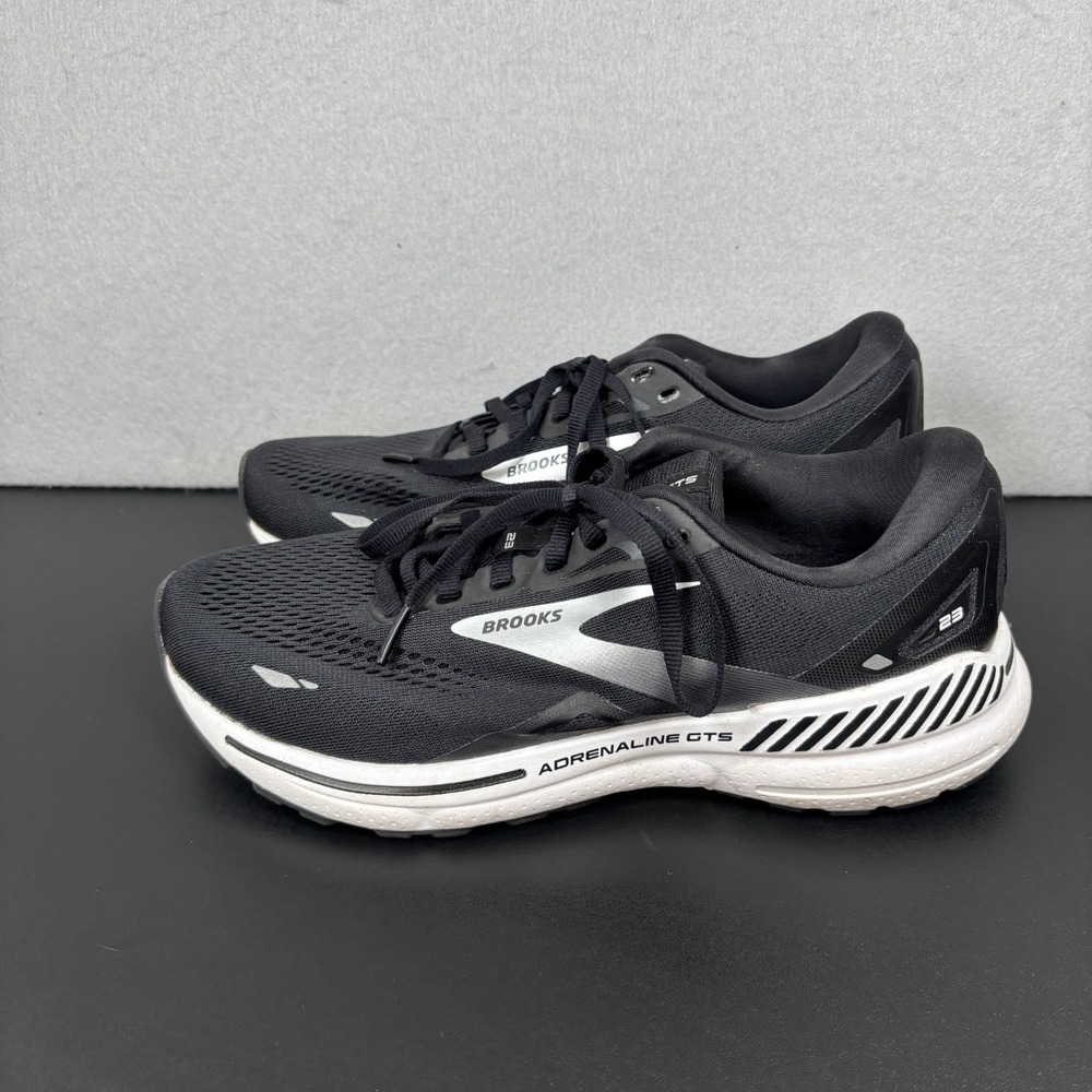 Brooks Adrenaline GTS 23 Womens Size 9.5 D Wide Black White 1203811D004 Shoes